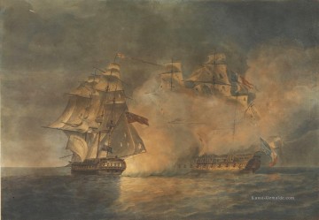 Kriegsschiff Seeschlacht Werke - Capture der Französisch Fregatte La Tribune von The Unicorn Pocock Seeschlacht